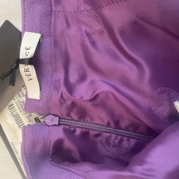 NWT! Versace Hemp Skirt IT 42 Gianni Versace Inside Label PURPLE Pencil MEDUSA - Picture 12 of 16